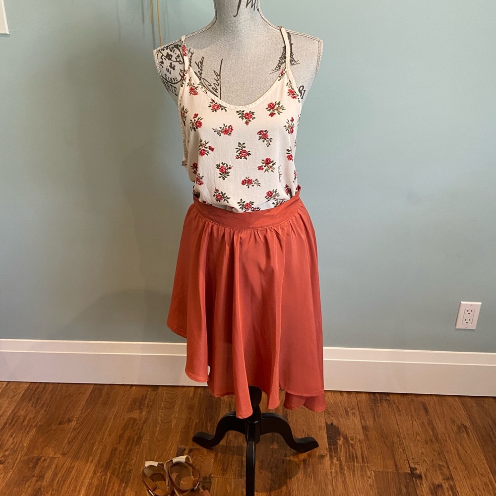 Freebird Burnt Orange Asymmetrical Skirt, M